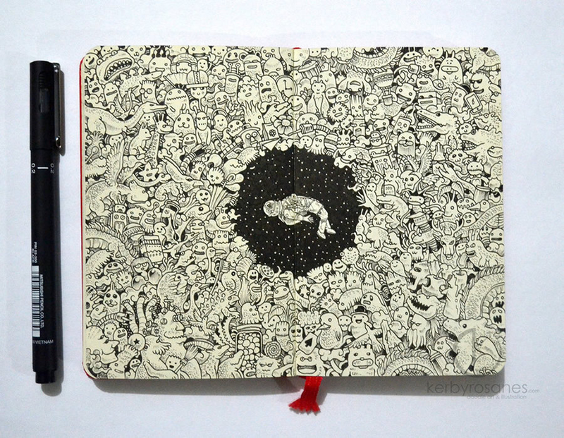 Illustration for article titled You can get lost for hours in these insanely intricate doodles